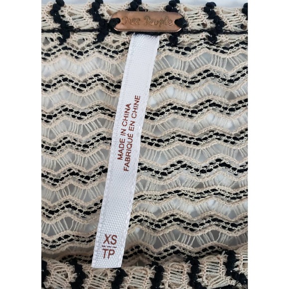 Free People Striped Sleeveless Open Back Lace Trim Peplum Top ~ XS / Extra Small - Picture 8 of 10